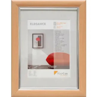Kunststoff Bilderrahmen Elegance buche-metallic-silber, 30 x 40 cm