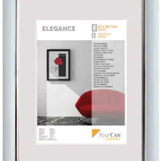 Kunststoff Bilderrahmen Elegance weiß-metallic-silber, 60 x 80 cm