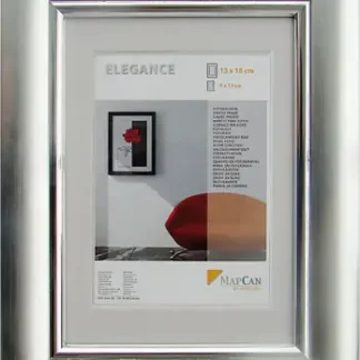 Kunststoff Bilderrahmen Elegance alu-metallic-silber, 13 x 18 cm