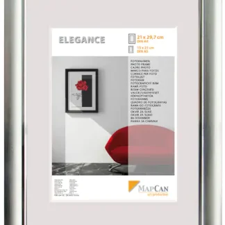 Kunststoff Bilderrahmen Elegance alu-metallic-silber, 50 x 70 cm