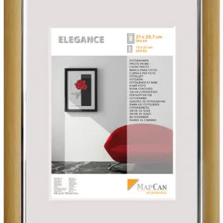 Kunststoff Bilderrahmen Elegance buche-metallic-silber, 61 x 91,5 cm