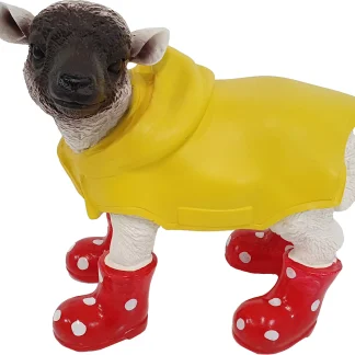 Dekofigur Lamm mit Mantel rot 34 x 37 x 21 cm