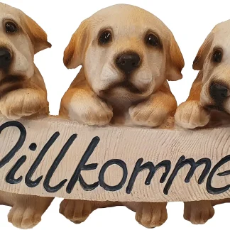 Dekofigur Labrador Welpen Willkommen 14 x 23 x 8 cm