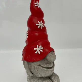 Dekofigur Wichtel Blumenmütze rot 16 x 11 x 12 cm