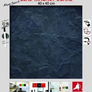 Glas-Magnetboard schiefer, 40 x 40 cm