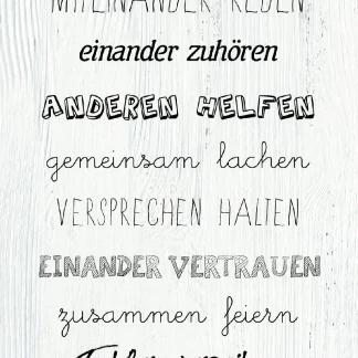 Deco-Block Bild - Familienregeln 60 x 29 cm
