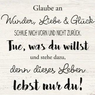 Deco-Block Bild - Wunder Liebe Glück 39 x 39 cm