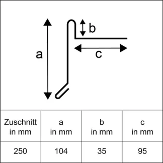 Sarei Ortblech ohne Wasserfalz 1000 x 250 mm natur
