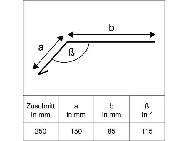Sarei Rinneneinhang ohne Wasserfalz 1000 x 250 mm natur