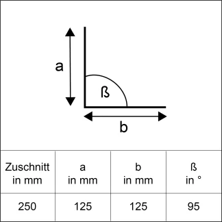 Sarei Winkelblech ohne Wasserfalz 2000 x 250 mm natur
