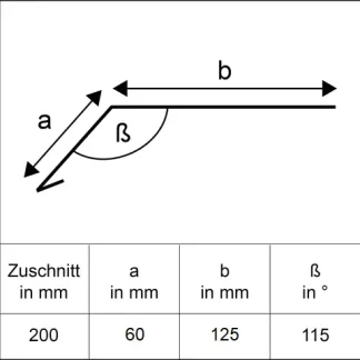 Sarei Rinneneinhang ohne Wasserfalz 2000 x 200 mm anthrazit