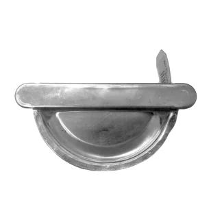 Sarei Dachrinnen-Endstück Alu halbrund, NW 100, Rechts