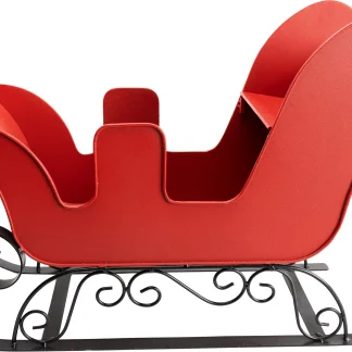 TrendLine Dekofigur Metall Schlitten 55 x 39 cm rot
