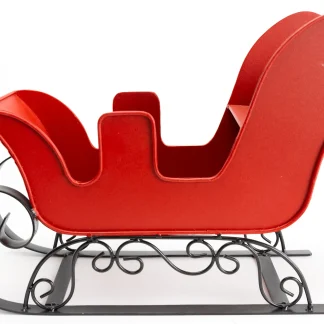 TrendLine Dekofigur Metall Schlitten 36 x 26 cm rot