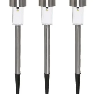 TrendLine LED Solarleuchte 3er Set edelstahl 33 cm neutralweiß