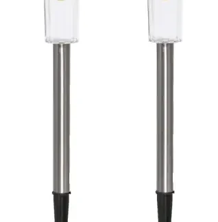 TrendLine LED Solarleuchte 2er Set edelstahl 33 cm neutralweiß