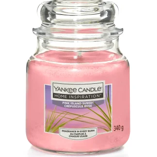 Yankee Candle Duftkerze Mittleres Glas Pink Island Sunset 340 g, rosa