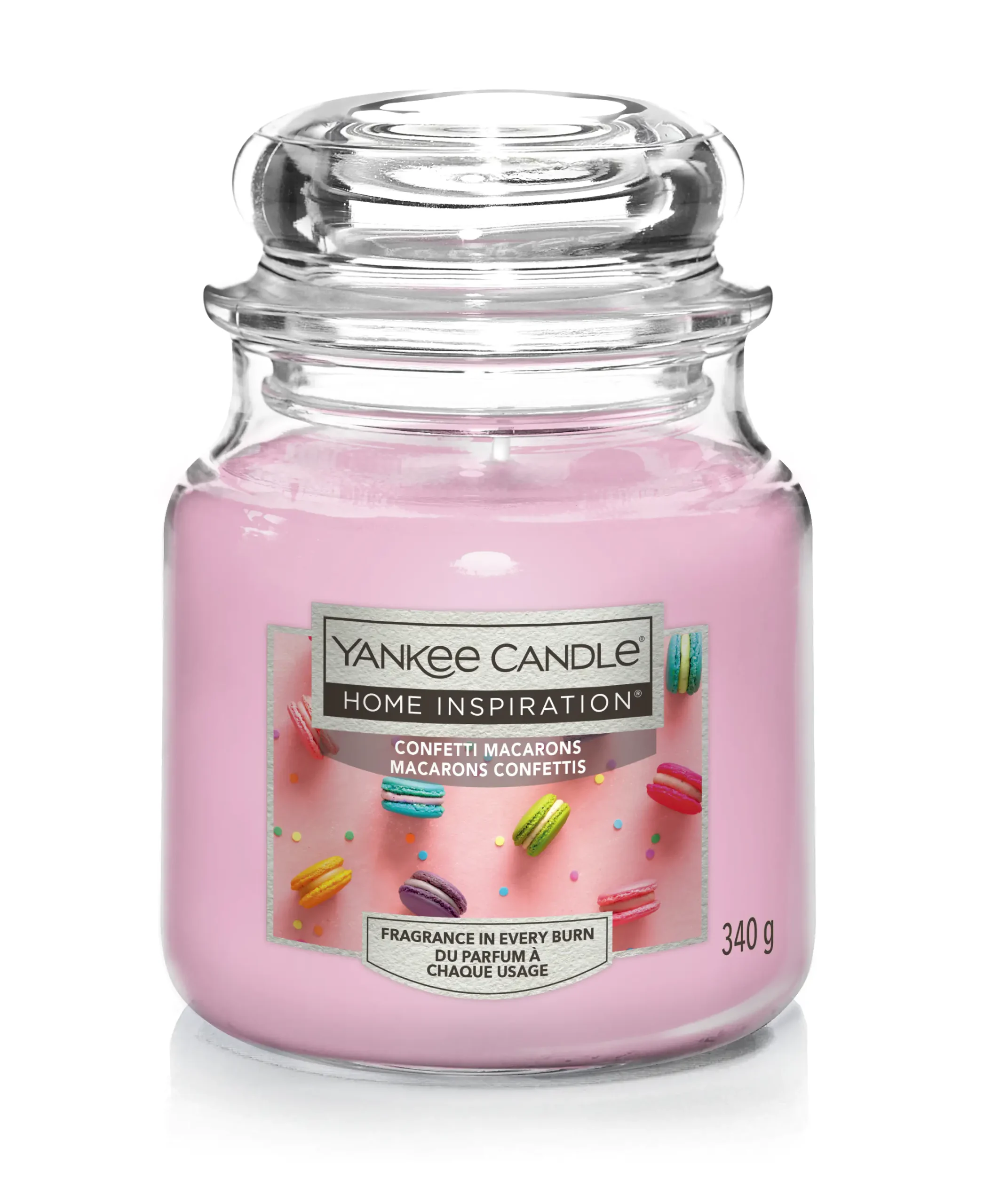 Yankee Candle Duftkerze Mittleres Glas Confetti Macarons 340 g, rosa