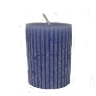 House of Rustic  Kerze geriffelt blau Ø 6,8 x 9 cm