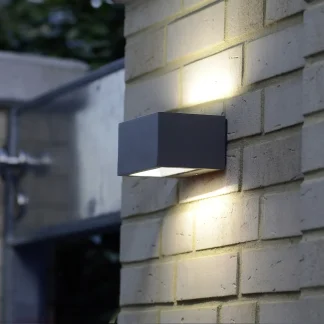 Lutec LED Außenwandleuchte Gemini anthrazit Up- & Downlight