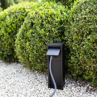 Lutec Gartensteckdose Mains max.3500W anthrazit IP54