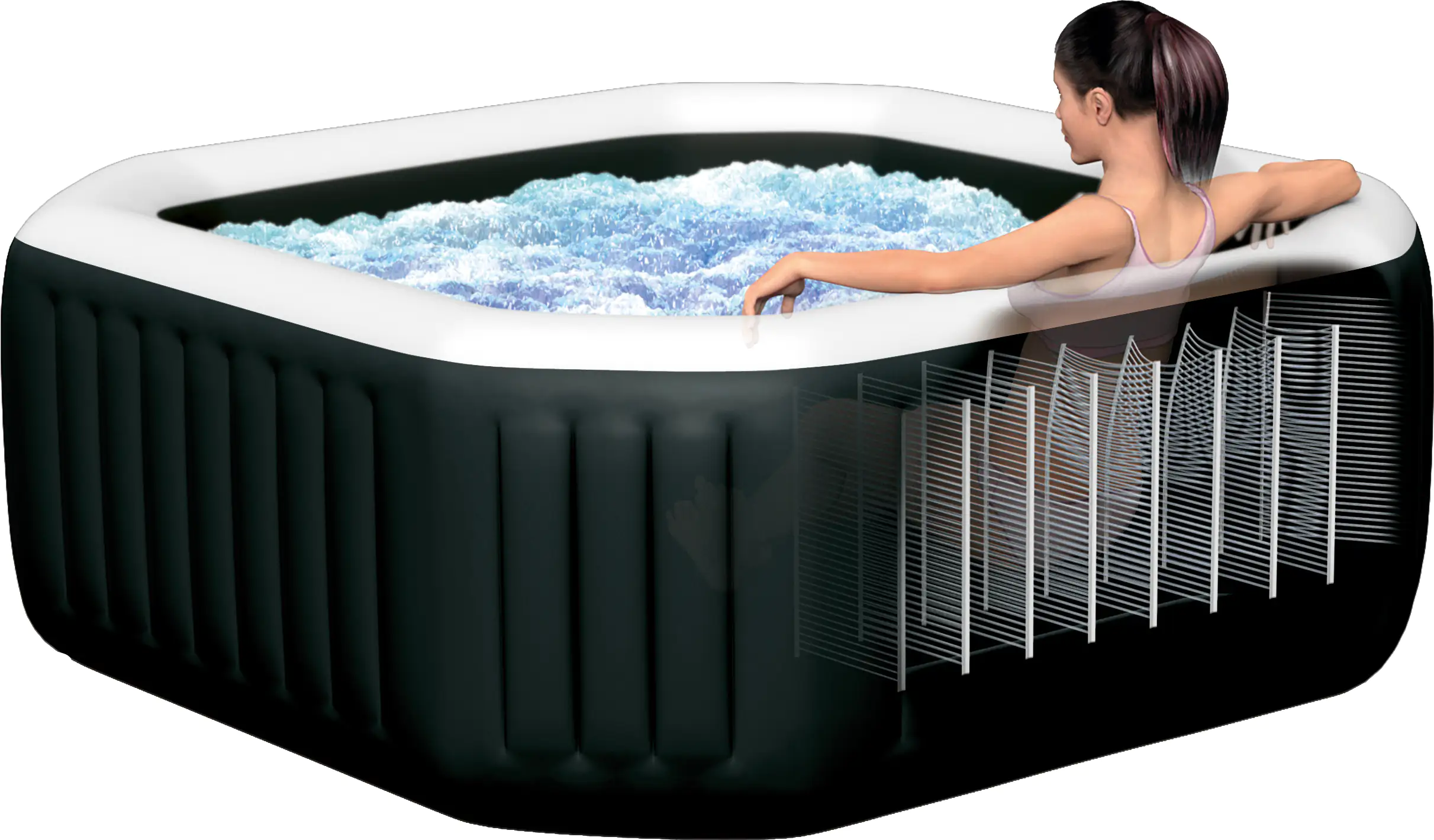 Intex Pure Spa Octagon Bubble Jet mit Salzwassersystem Ø 201 x 71 cm