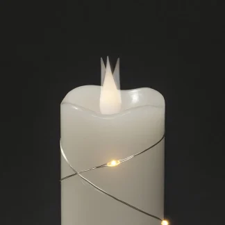 Konstsmide LED Echtwachskerze weiß mit 3D Flamme 12,7 cm
