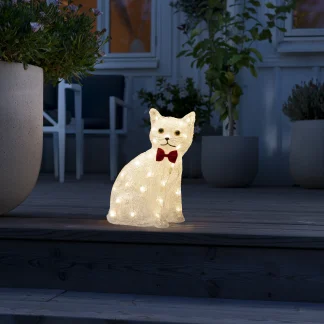 Konstsmide LED Acryl Katze sitzend, 40 warm weiße Dioden