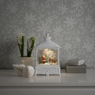 Konstsmide Wasserlaterne Weihnachtsmann , Elch beleuchtet, 18 x 8,6 x 30 cm