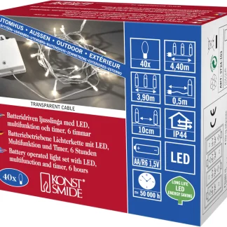 Konstsmide LED Lichterkette 40 LED für Außen 40 LED, warmweiß