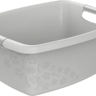 Rotho Wäschewanne Flowers 25 L kühles grau