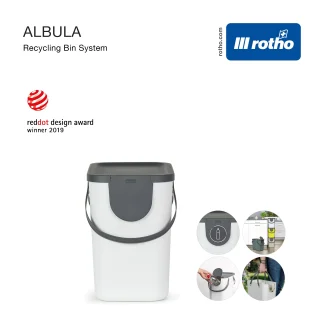 Rotho Mülltrennungssystem Albula 25 L horizon blue Recyclingbehälter