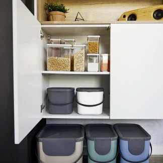 Rotho Mülltrennungssystem Albula 6 L mistletoe white Recyclingbehälter