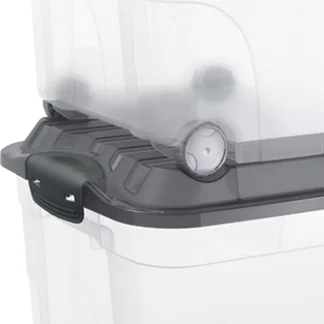 Rotho Aufbewahrungsbox Roller 6 mit Rollen und Deckel 57 L iris blau