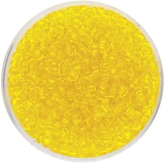 Glorex Rocailles 2,6 mm Farbe: transparent 17 g, zitronengelb