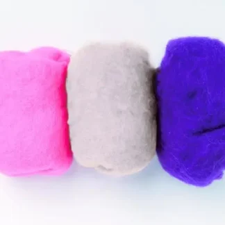 Glorex Schafwolle rosa-lila-mix 3 x 10g