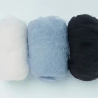 Glorex Schafwolle Schwarz-weiß 3 x 10 g