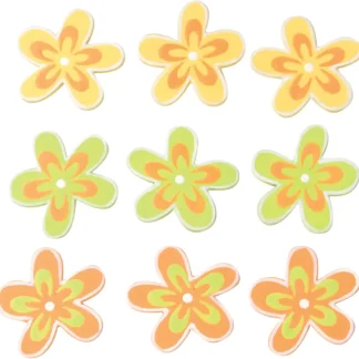 Glorex Streuteile Blumen 9 Stück, gelb