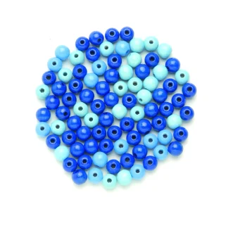 Glorex Holzperle blau-mix 8 mm