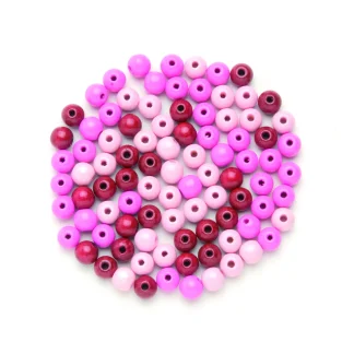 Glorex Holzperle rosa-mix 10 mm