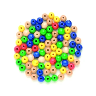 Glorex Holzperle bunt- mix 15 mm