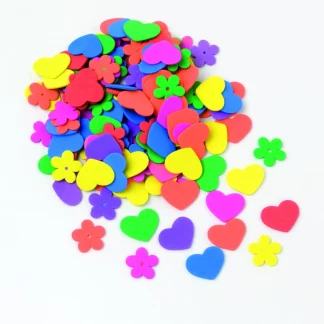 Glorex Moosgummi Set Blumen / Herzen 140 Stück