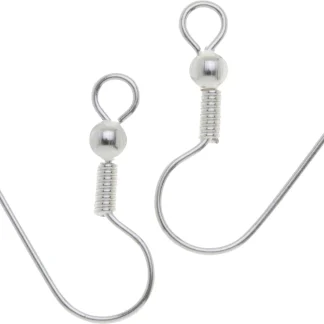 Glorex Ohrbügel mit Kugel silberfarben 20 mm, 4 Stück