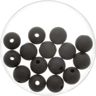 Glorex Perle Polaris 8 mm 15 Stück, matt schwarz