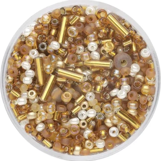 Glorex Rocailles Mix 17 g, hellbraun