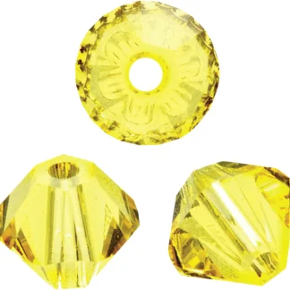 Glorex Schliffspitz Perle Swarovski 6 mm 12 Stück, citrine
