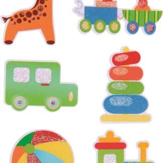 Glorex Holzsticker Kinder Spielsachen 6 Stück
