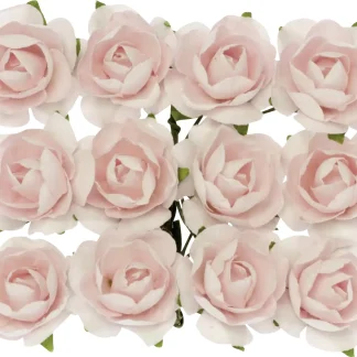 Glorex Röschen rosa mit Draht 18mm 12 Stück