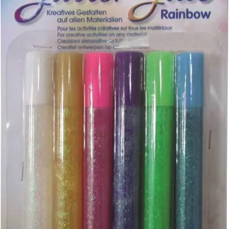 Glorex Glitterglue Stifte Rainbow 6 x 10,5 ml