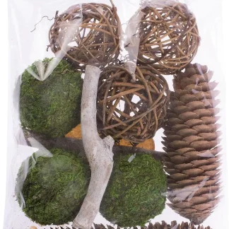 Glorex Potpourri Zapfen Rattankugeln braun grün